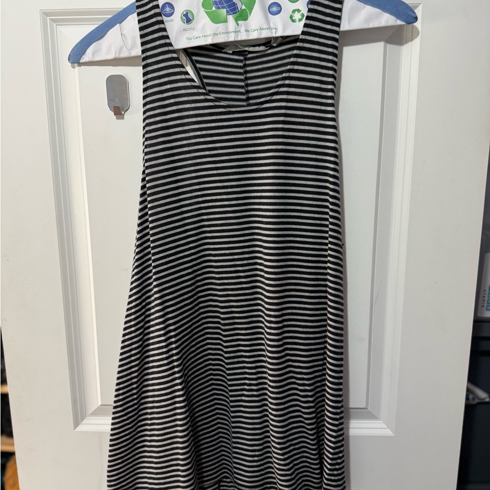 Black and White Striped Sleeveless Top